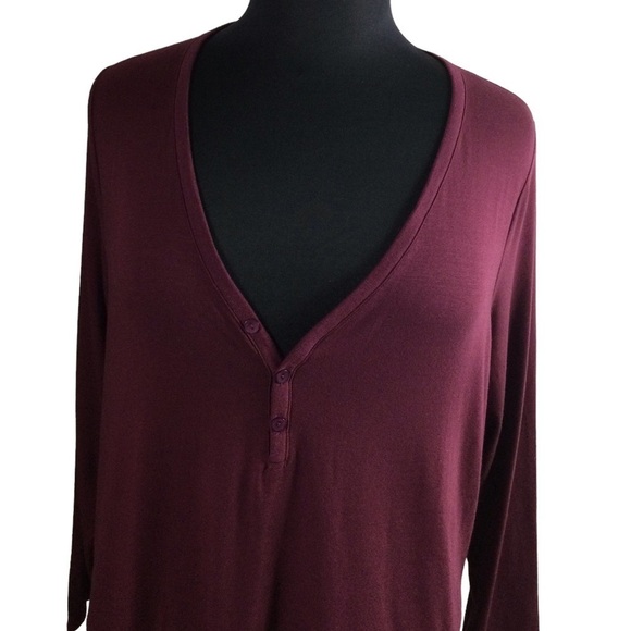 Athleta Nighttime bliss Sleep Henley Front Sleep Top Plus Size Nwot - Picture 5 of 11